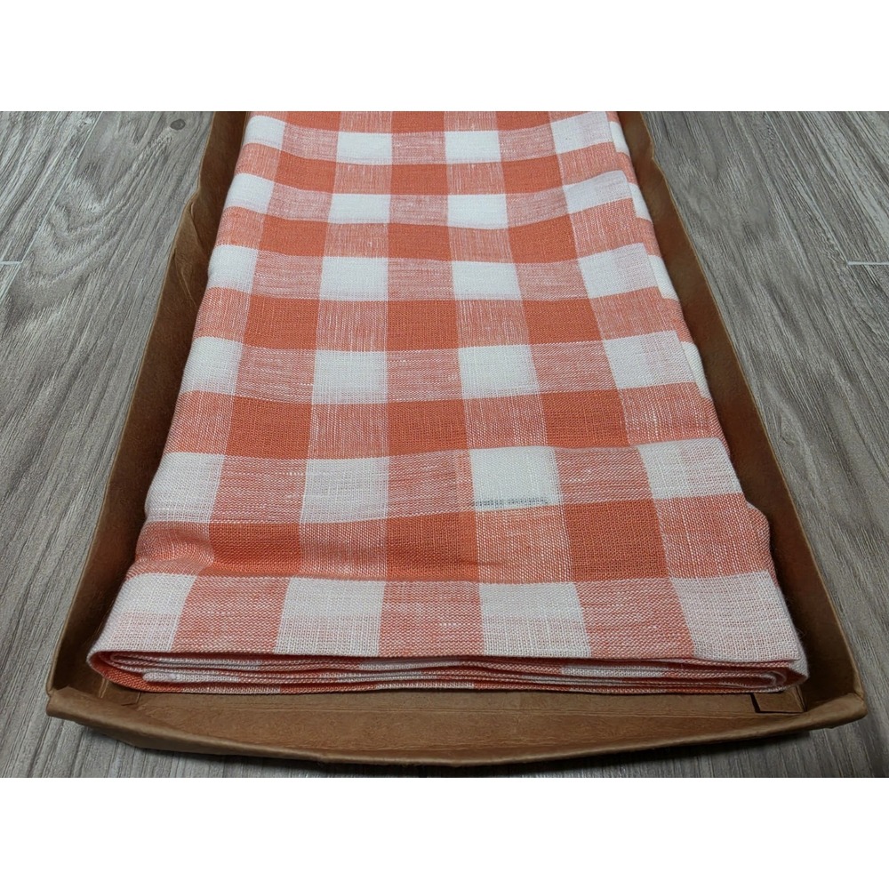 Solino Home 52 X 52 Inch Morgan Check Table Throw Living Coral And White